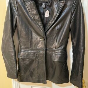 🖤✨ Neiman Marcus Exclusive Lamb Leather Blazer | Size Small | Y2K Era ✨🖤